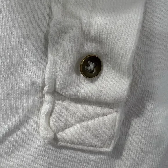 We The Free White Oversized Collar Polo Shirt Sleeveless M Boxy Basic - Picture 7 of 11